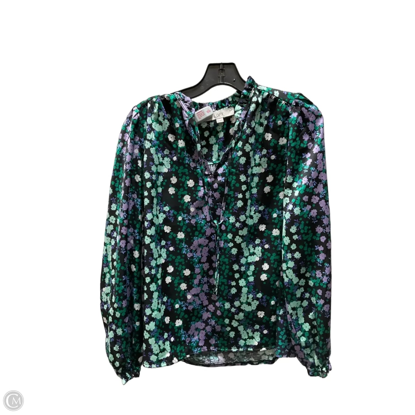 Top Long Sleeve By Loft In Floral Print, Size: S