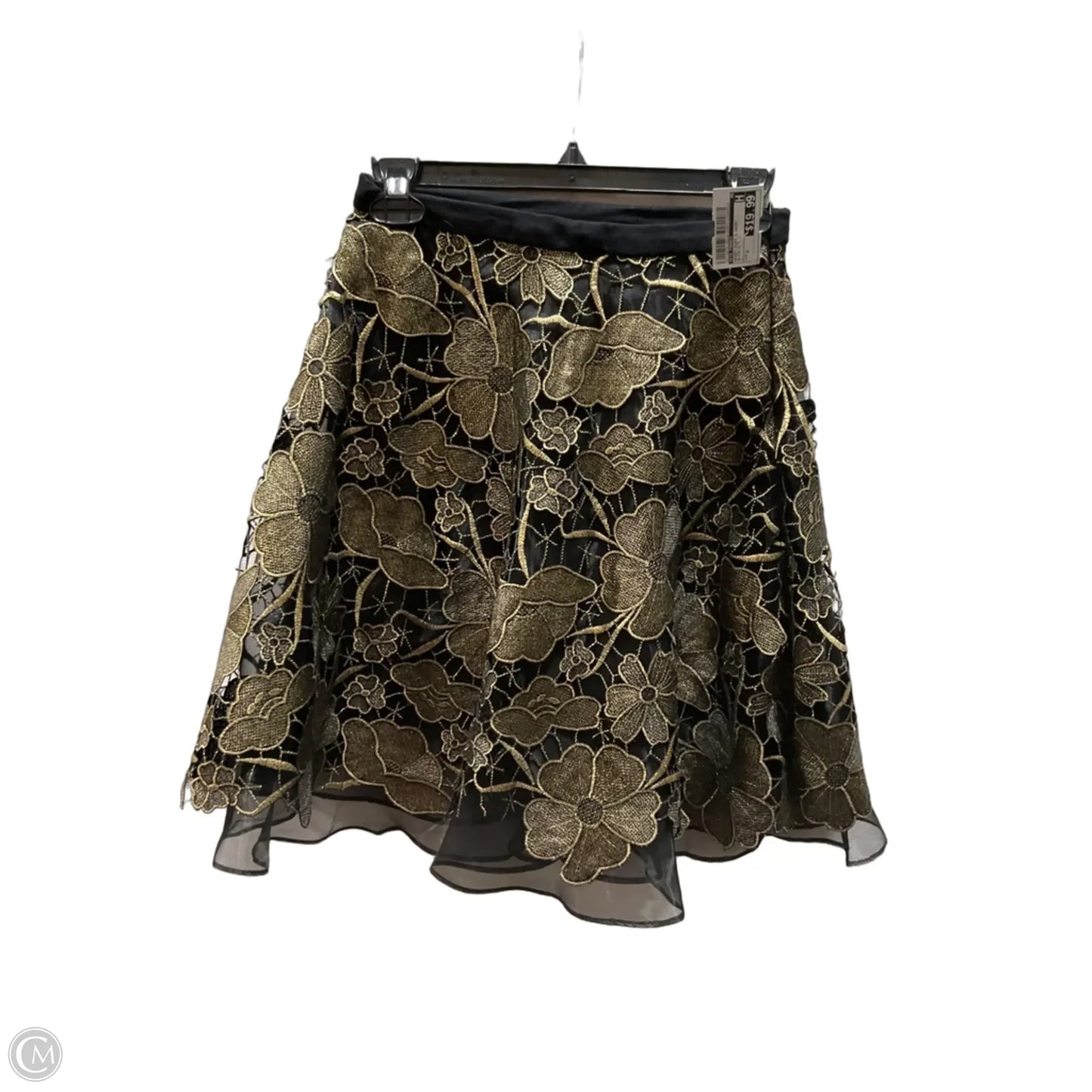 Skirt Mini & Short By Eva Franco In Black & Gold, Size: 2