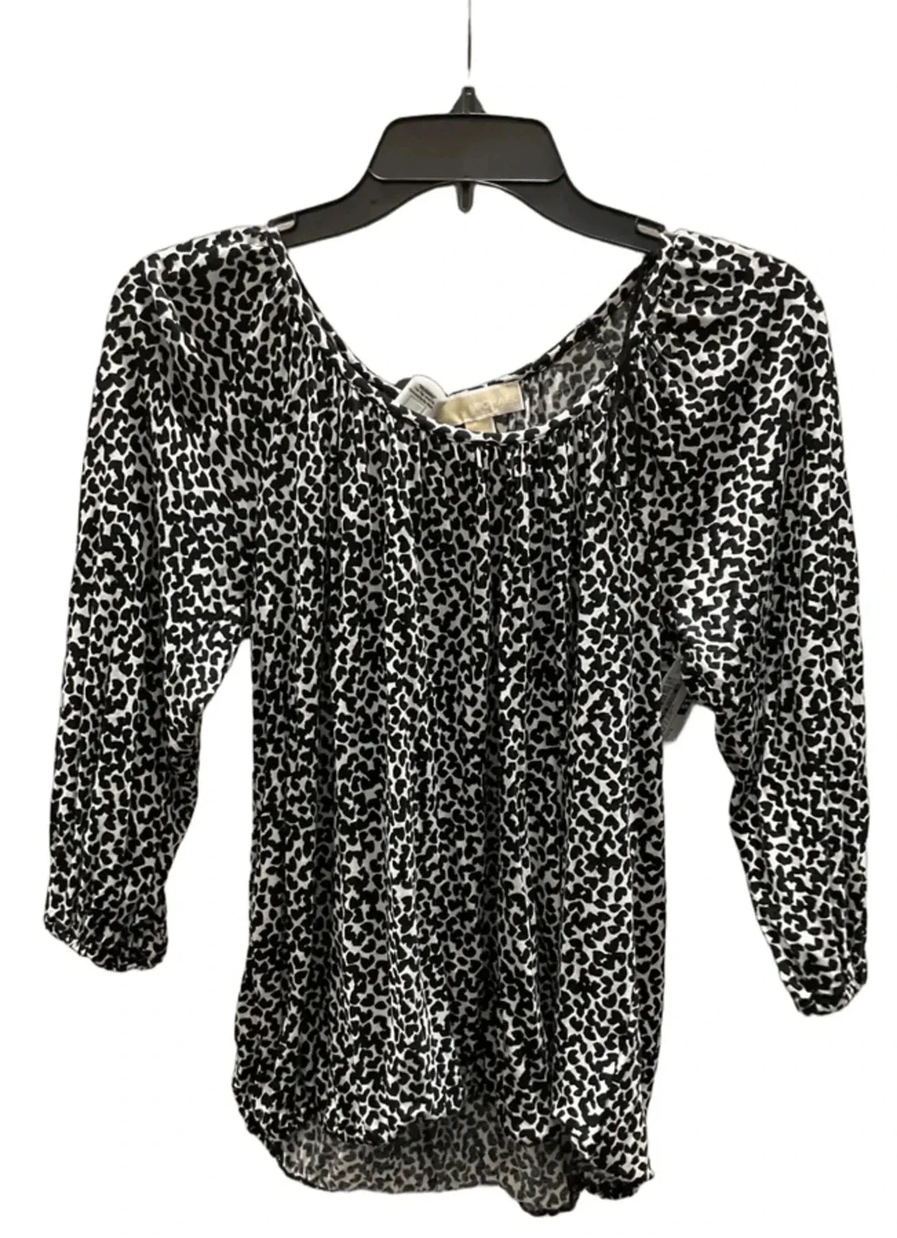 Top 3/4 Sleeve By Michael By Michael Kors In Black & White, Size: S