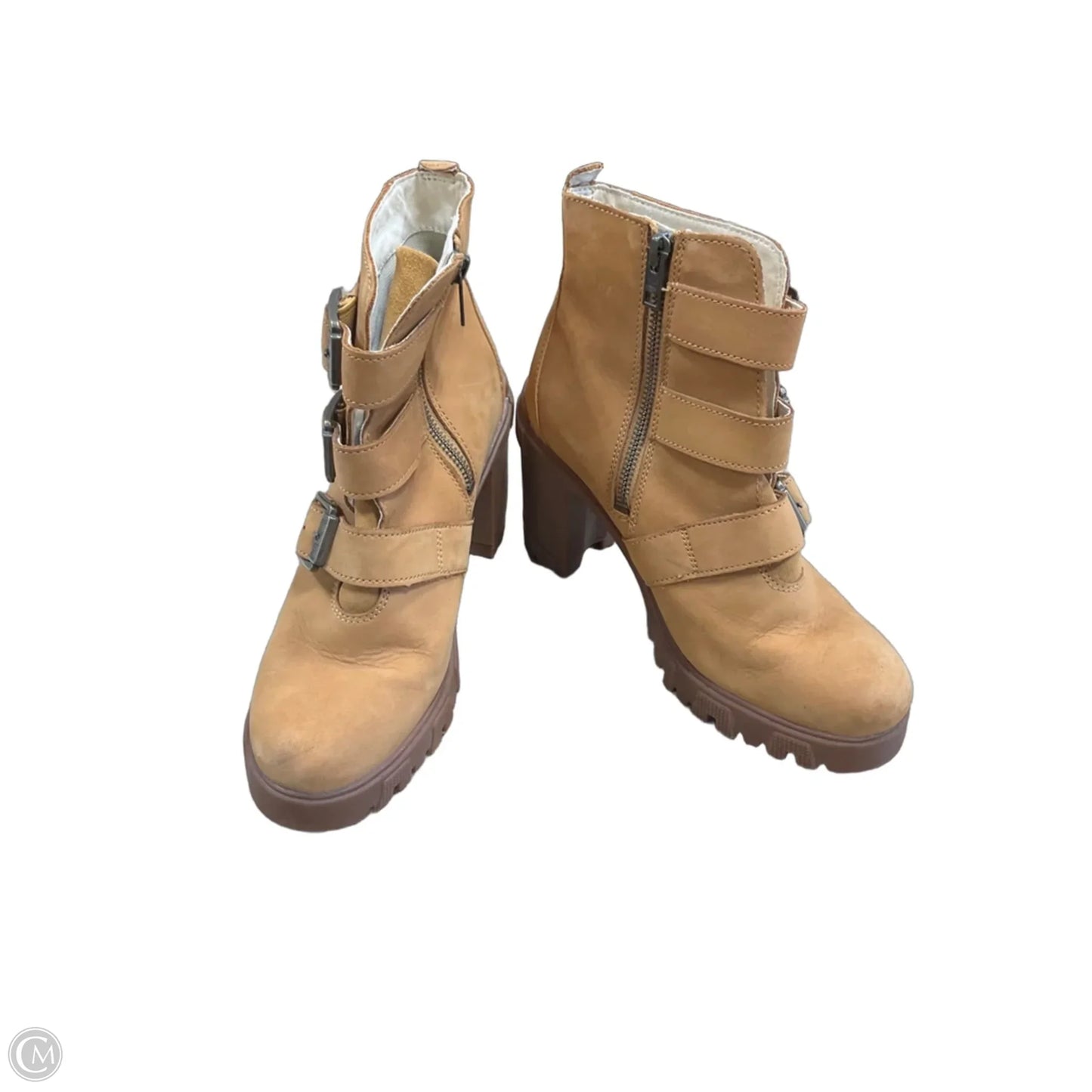 Boots Ankle Heels By Timberland In Tan, Size: 8