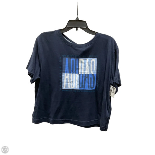 Athletic Top Short Sleeve By Adidas In Blue, Size: L