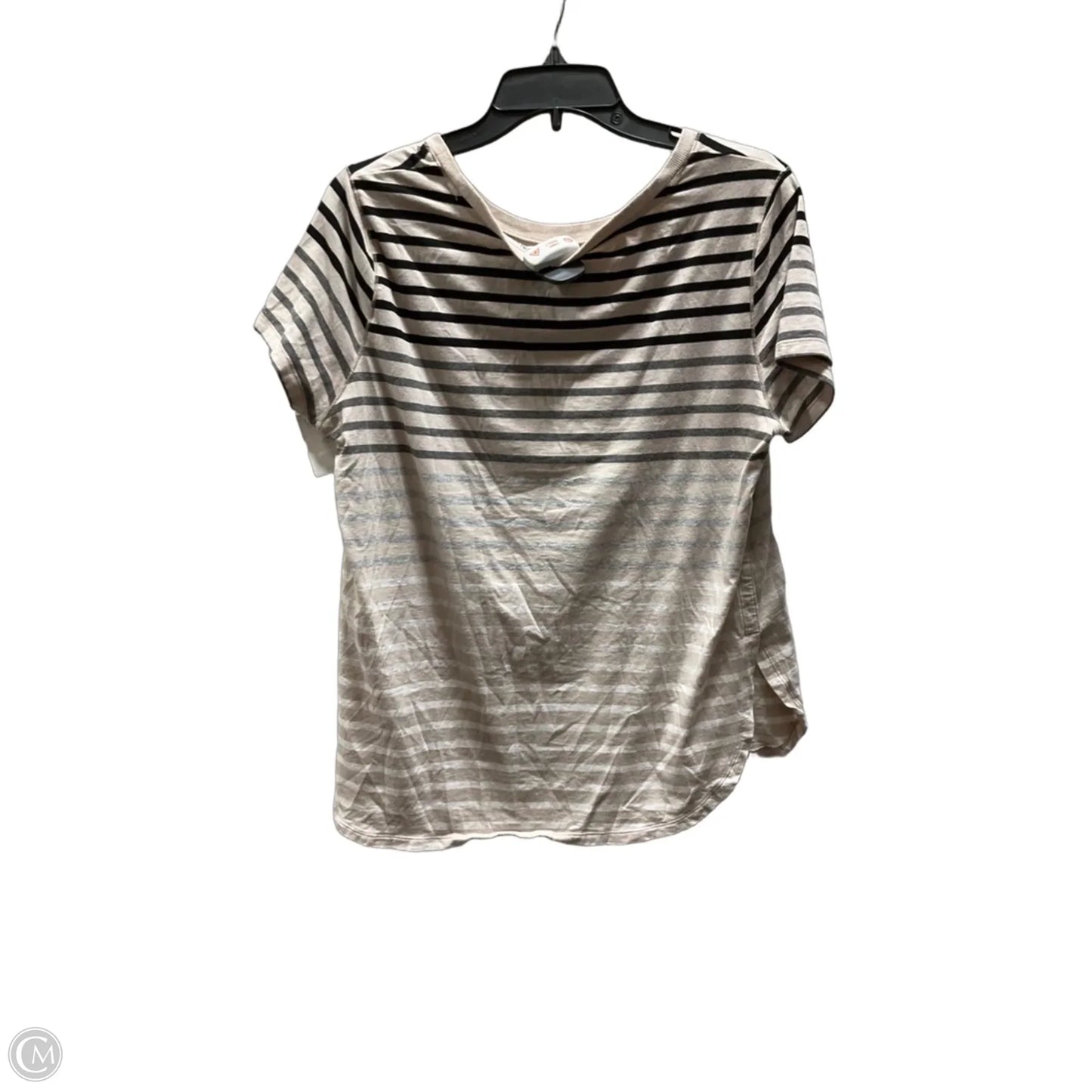 Athletic Top Short Sleeve By Calvin Klein Performance In Striped Pattern, Size: Xl