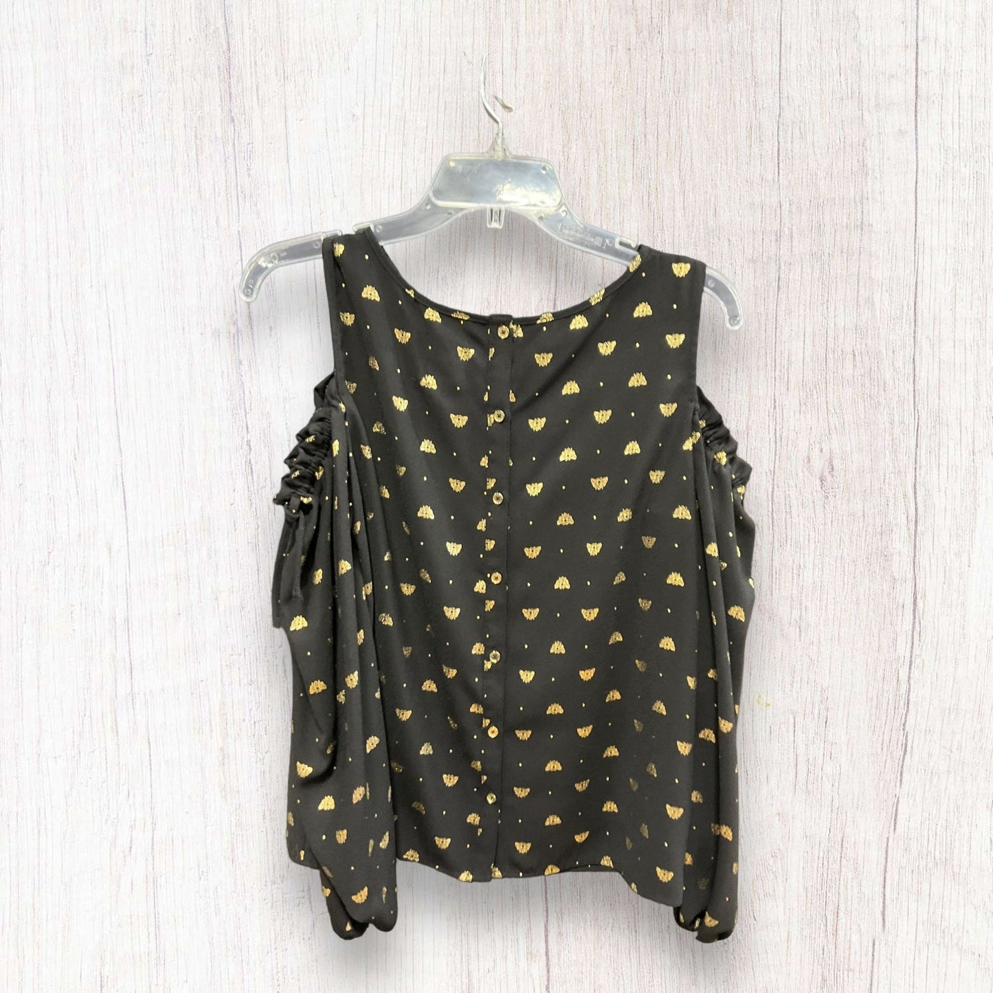 Top Long Sleeve By Lc Lauren Conrad In Black Gold, Size: S