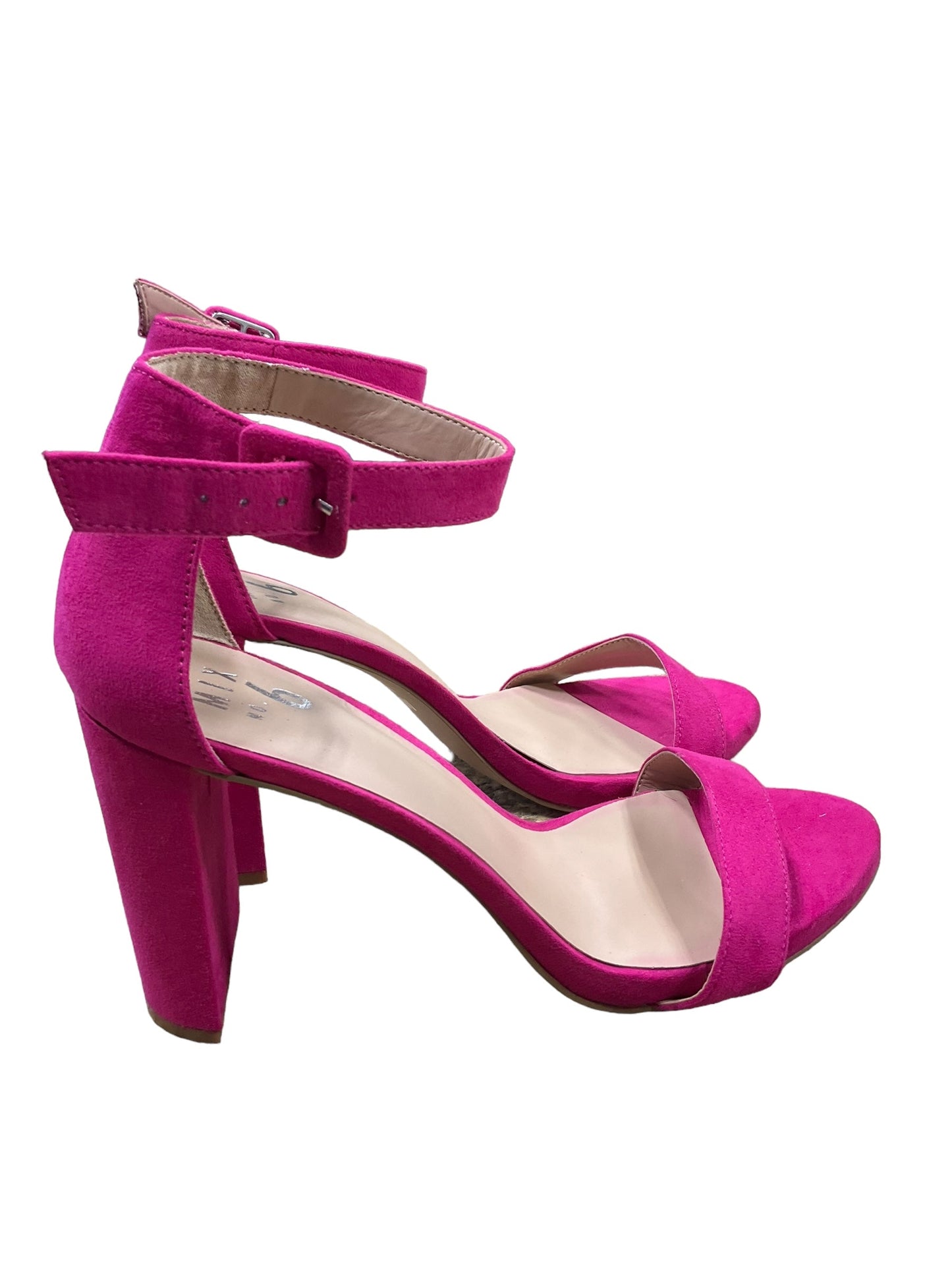 Pink Shoes Heels Block Mix No 6, Size 9.5