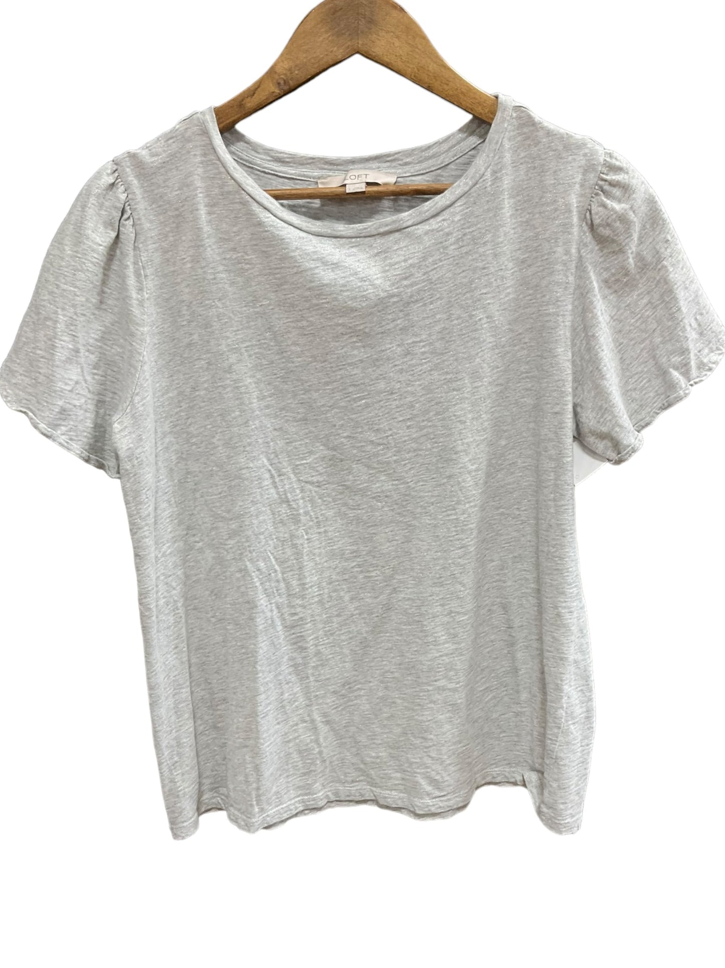 Grey Top Short Sleeve Basic Loft, Size L