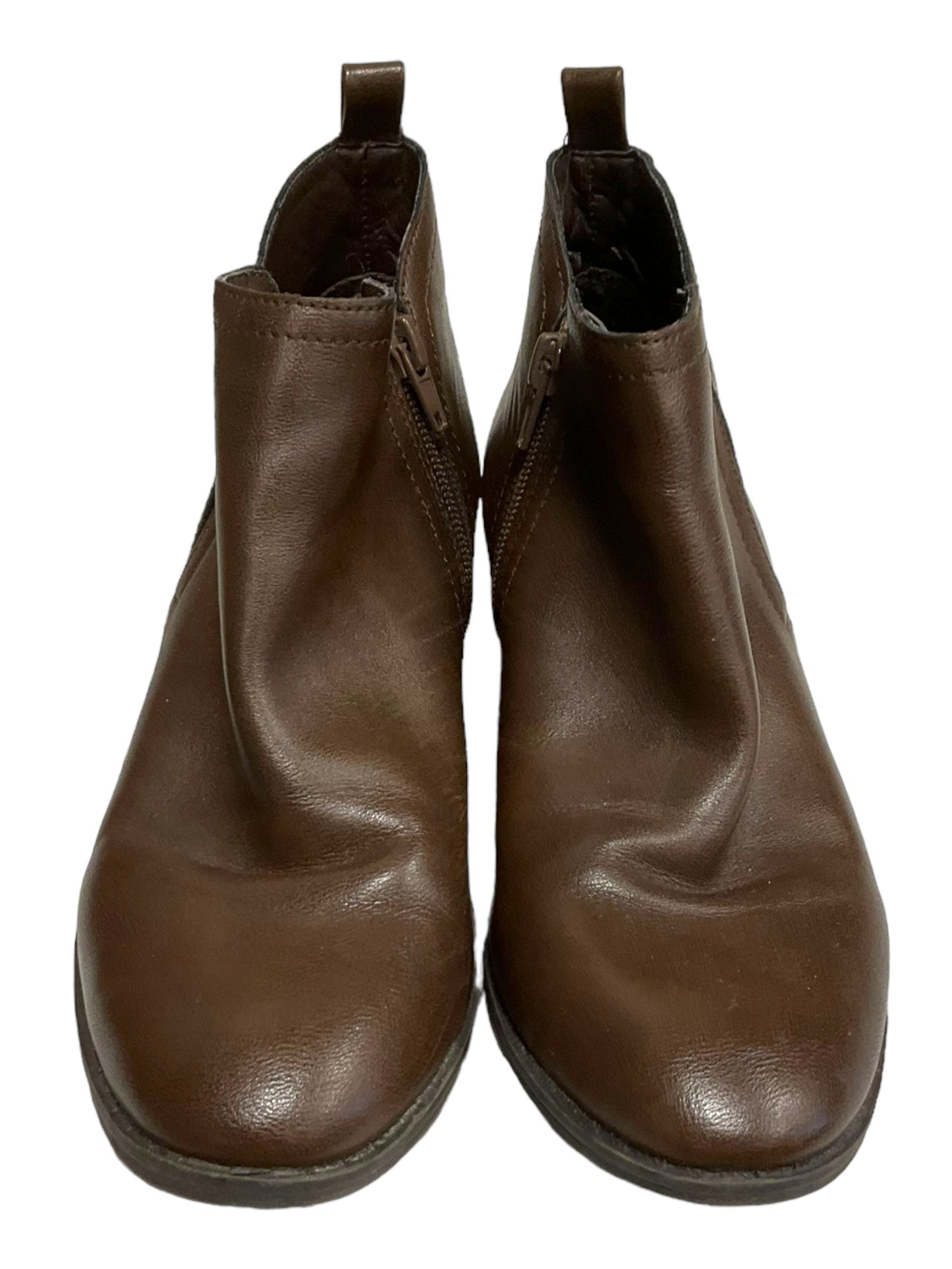 Brown Boots Ankle Heels Massini, Size 6.5