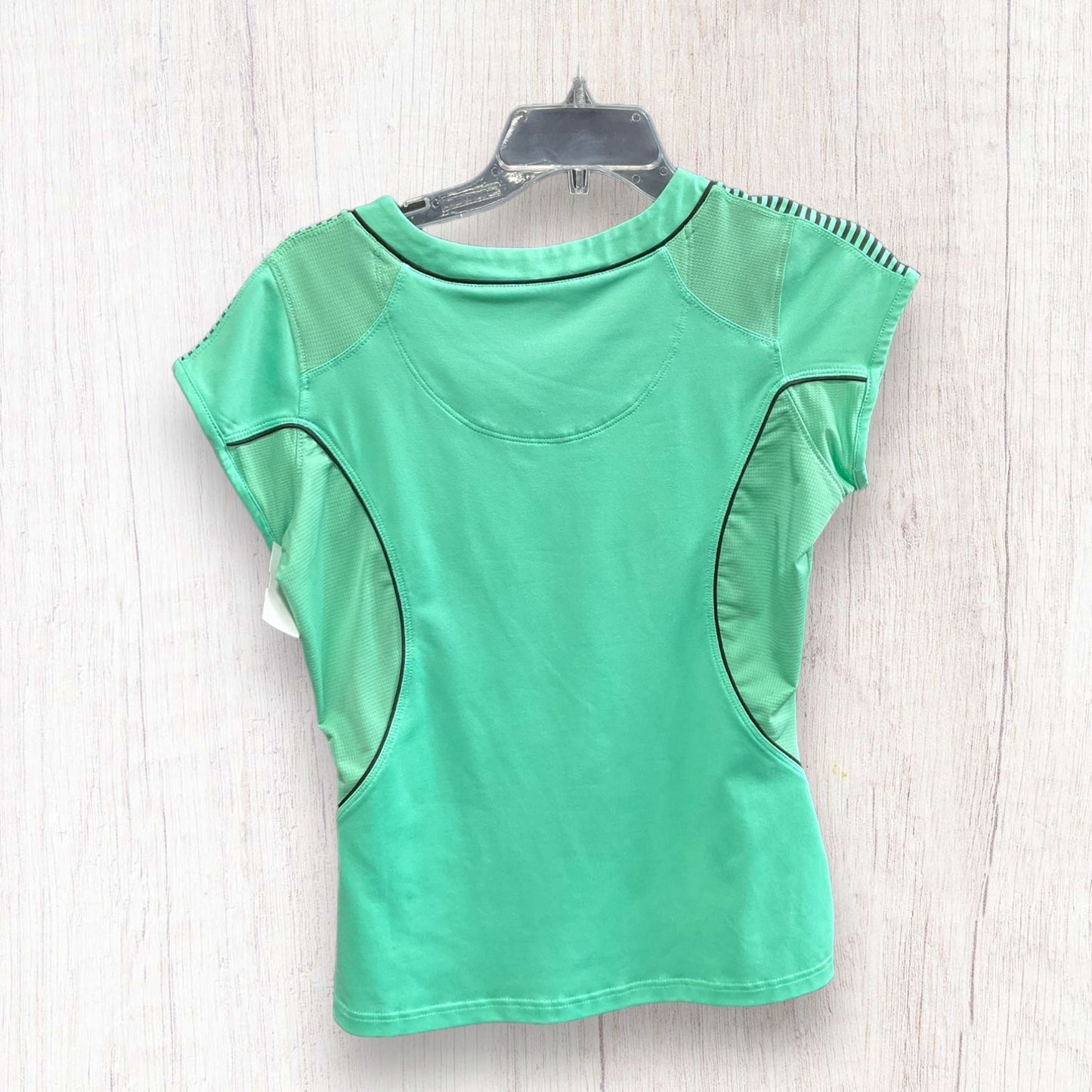 Black & Green Athletic Top Short Sleeve Bolle, Size M