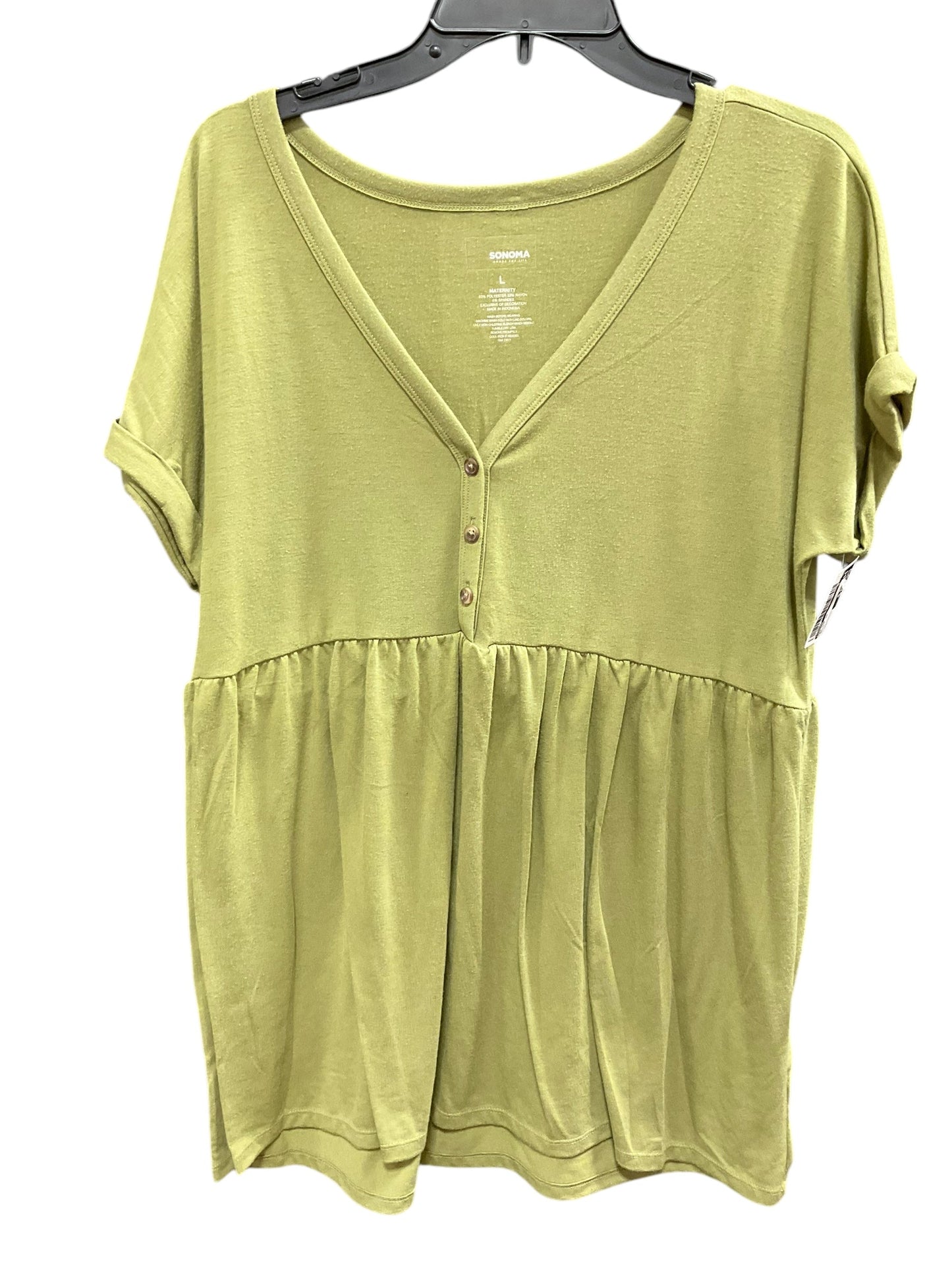 Maternity Top Short Sleeve By Sonoma, Size: L