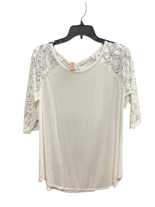 Top 3/4 Sleeve Basic By Zenana Outfitters In White, Size: Xl