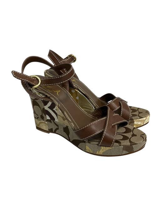 Sandals Designer By Coach In Brown, Size: 7.5