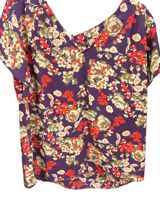 Top Short Sleeve By Cabi In Floral Print, Size: M