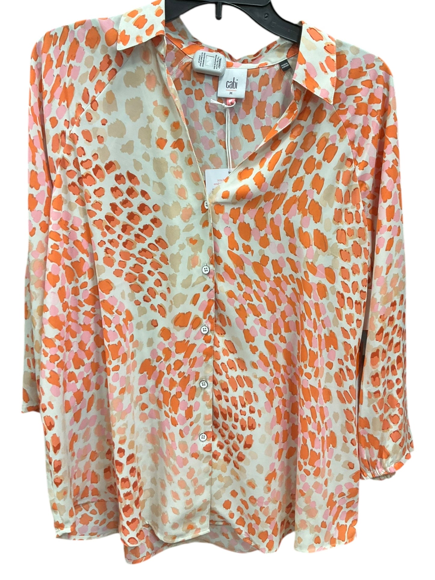 Blouse Long Sleeve By Cabi In Multi-colored, Size: M