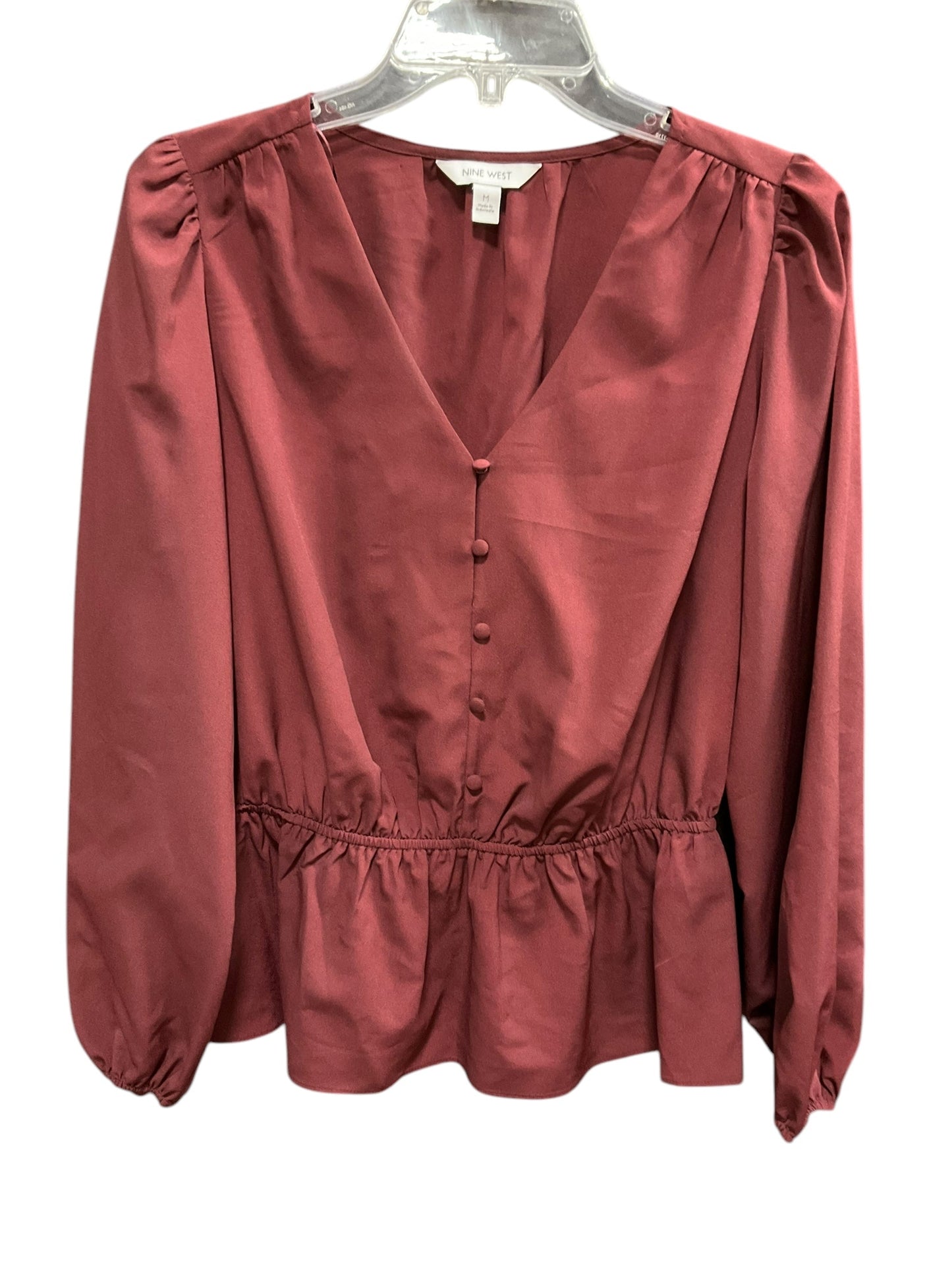 Top Long Sleeve By Nine West Apparel In Red, Size: M