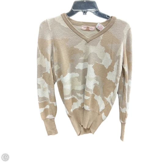 Sweater By Philosophy In Tan & White, Size: Xs