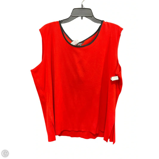 Top Sleeveless By Misook In Red, Size: 2x