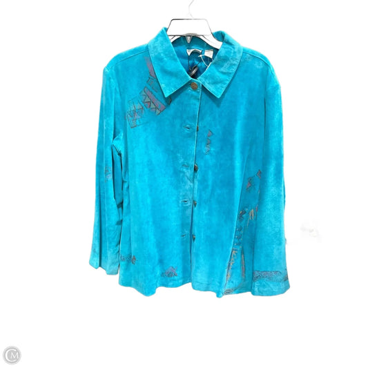 Jacket Other By Chicos In Teal, Size: Xl