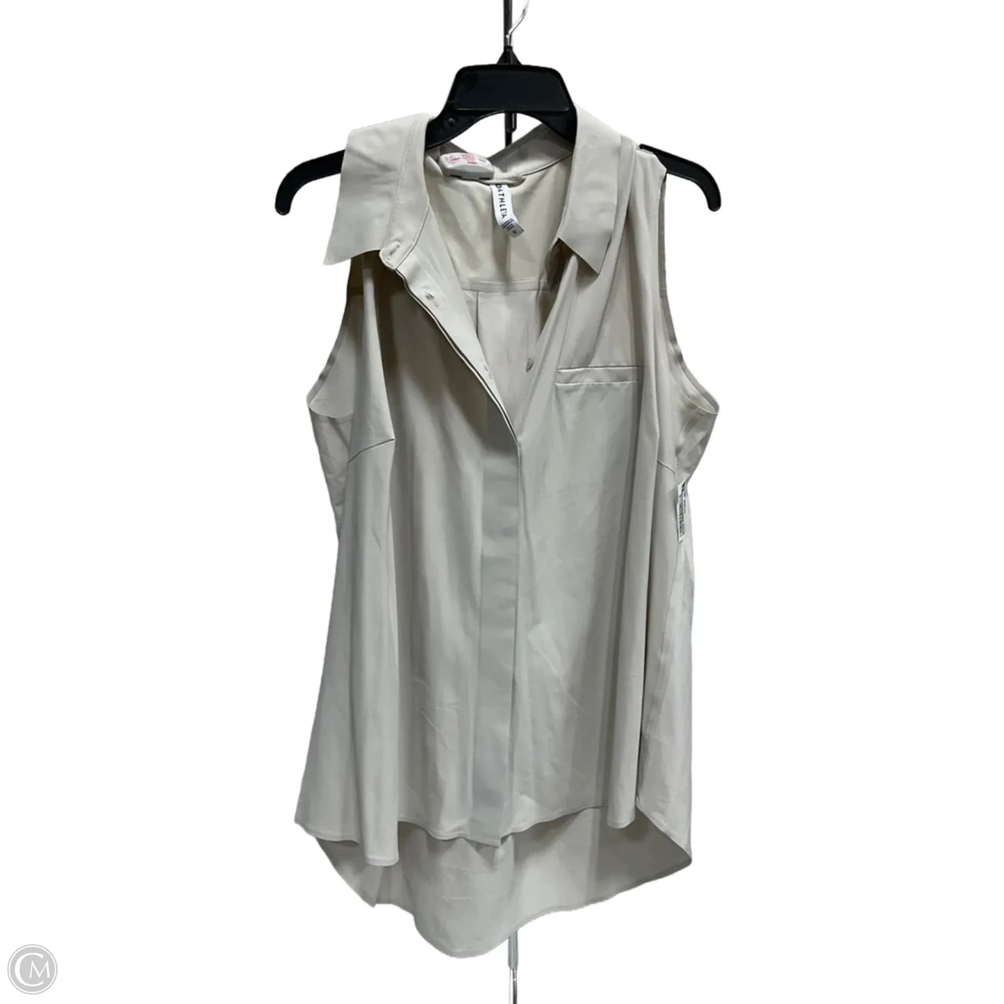 Blouse Sleeveless By Athleta In Beige, Size: 1x