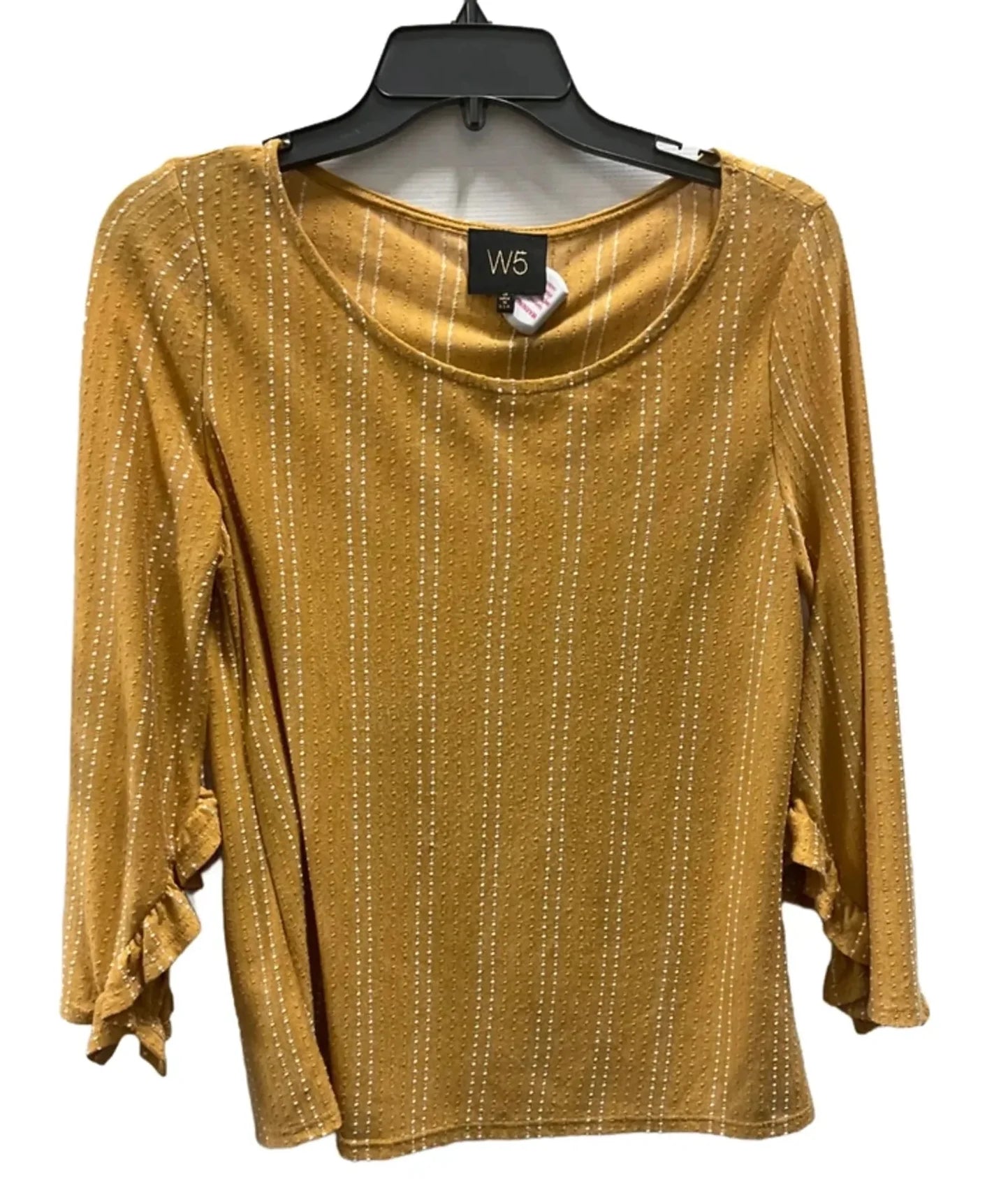 Top Long Sleeve By W5 In Gold, Size: M