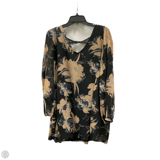 Top Long Sleeve By Entro In Black & Tan, Size: L