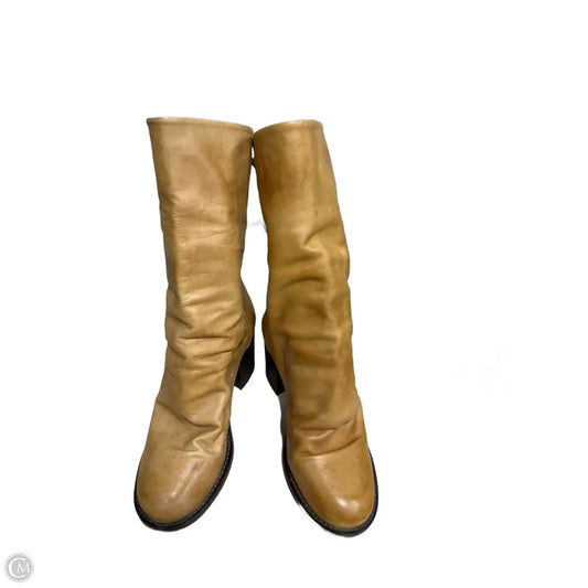 Boots Mid-calf Heels By Free People In Tan, Size: 6.5