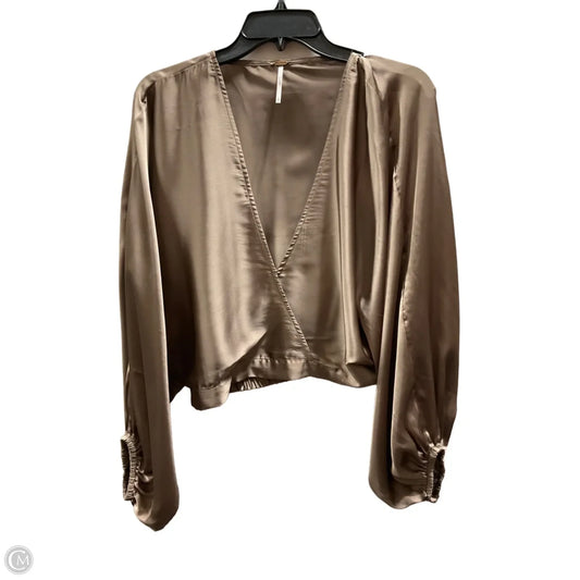 Top Long Sleeve By Free People In Taupe, Size: S