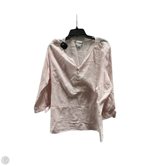 Top Long Sleeve By Liz Claiborne In Striped Pattern, Size: Xxl