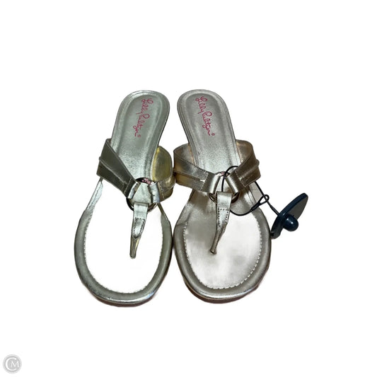 Sandals Designer By Lilly Pulitzer In Gold, Size: 10