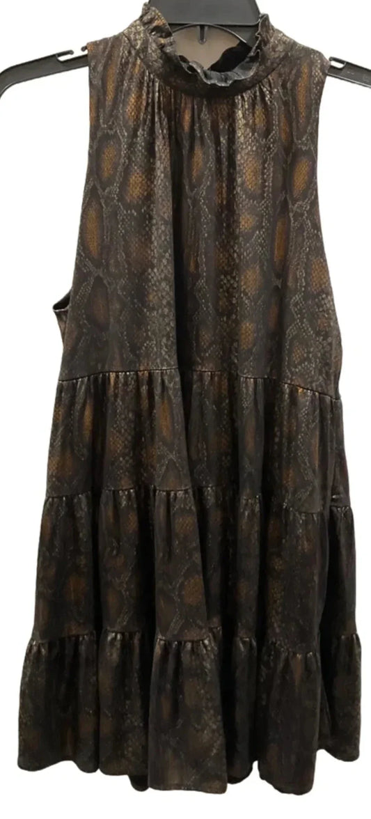 Tunic Sleeveless By Tcec In Black & Gold, Size: M