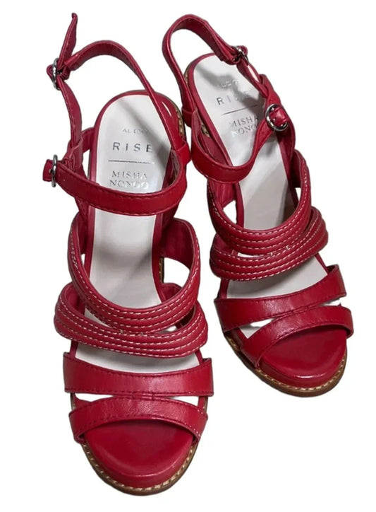 Sandals Heels Block By Aldo In Red, Size: 9