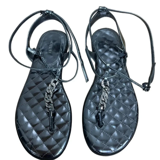 Sandals Flats By Guess In Silver, Size: 9