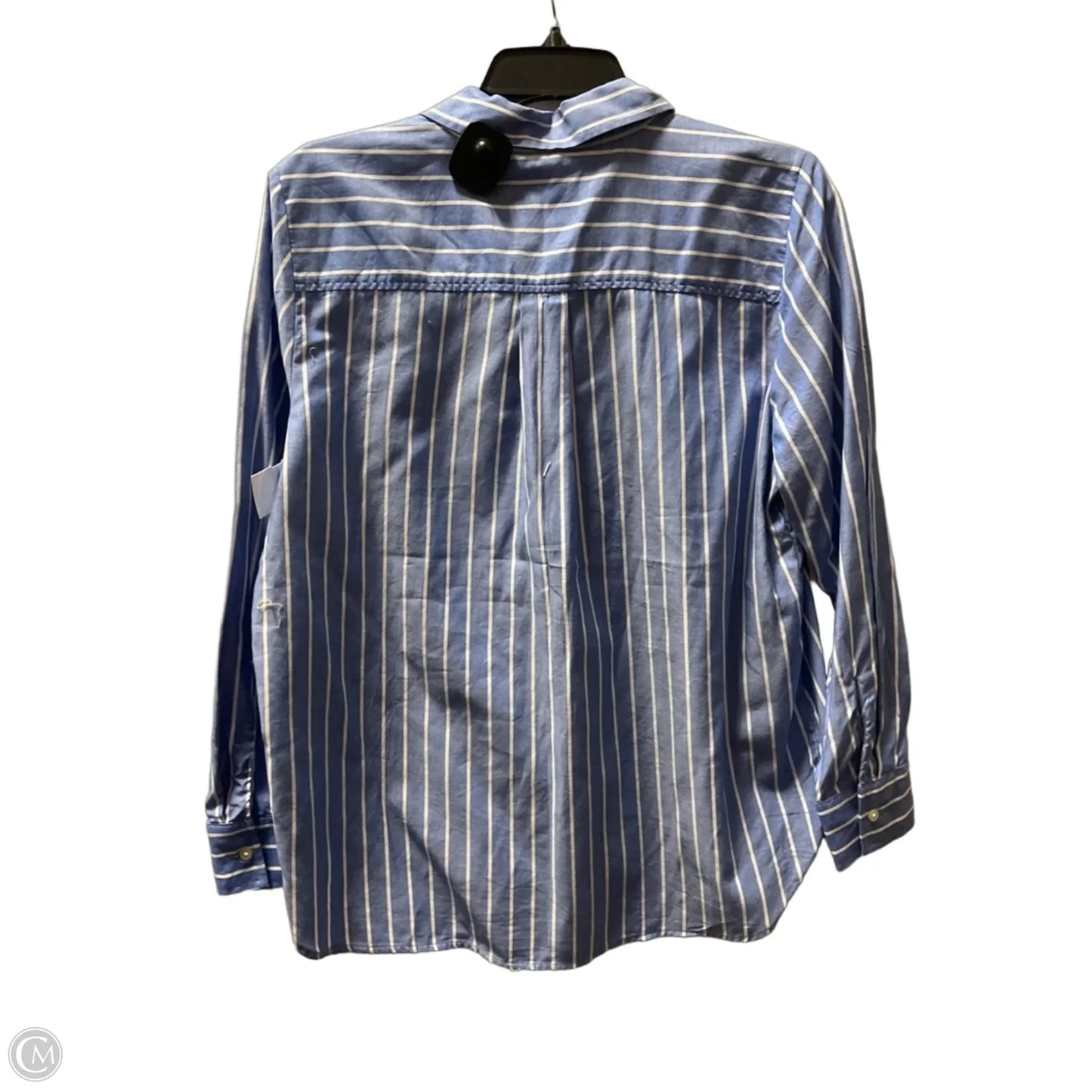 Blouse Long Sleeve By Loft In Striped Pattern, Size: Lp
