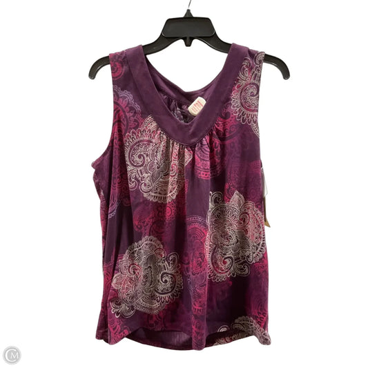 Top Sleeveless By Sonoma In Multi-colored, Size: L
