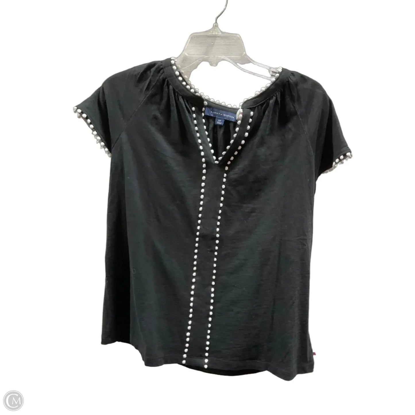 Top Short Sleeve By Tommy Hilfiger In Black, Size: S