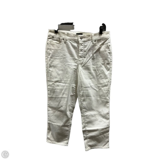 Jeans Cropped By Talbots In White Denim, Size: 10p