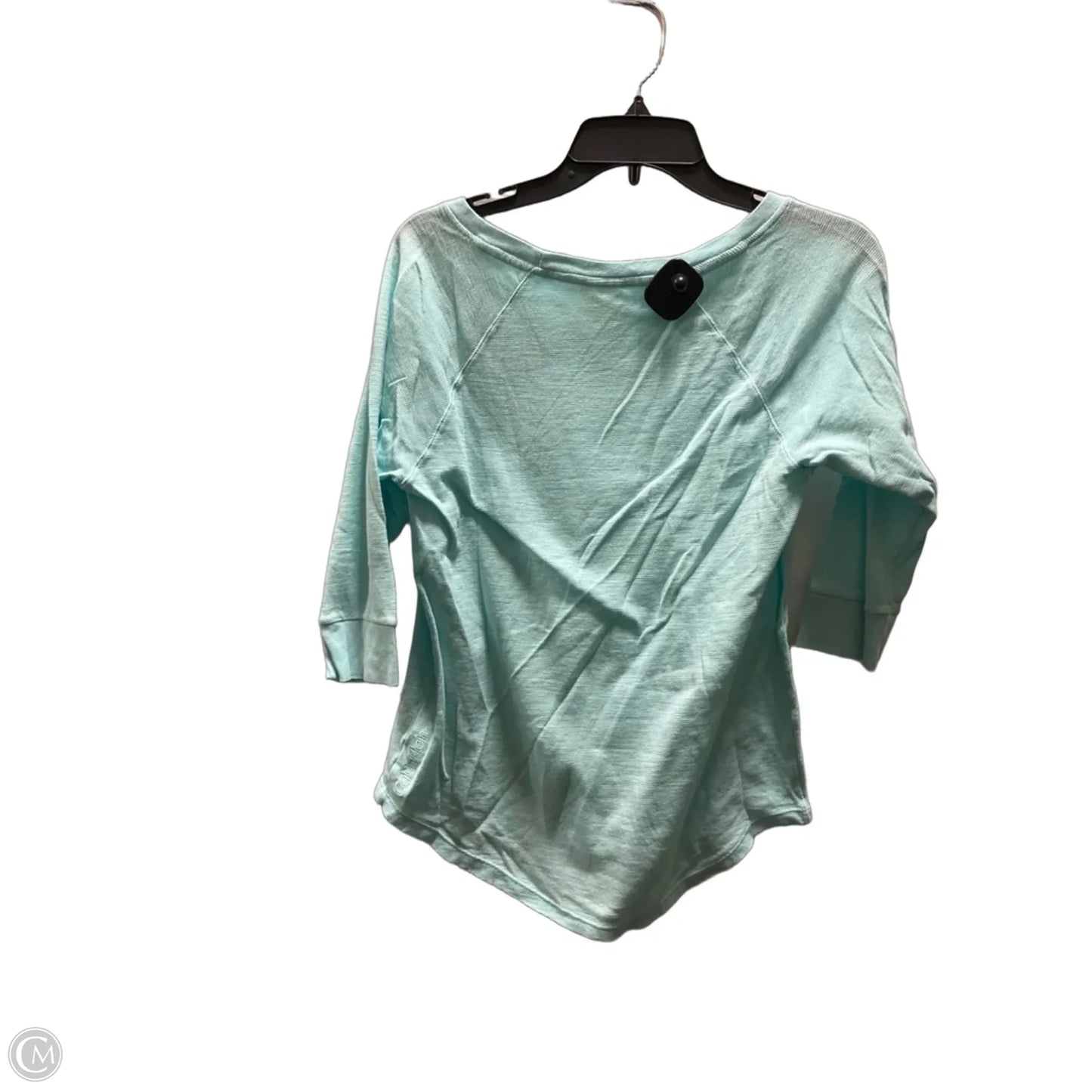 Athletic Top Long Sleeve Crewneck By Calvin Klein In Aqua, Size: M