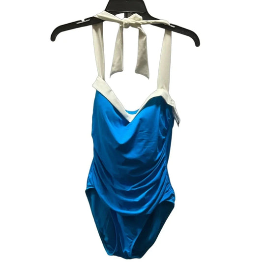 Swimsuit By Lauren By Ralph Lauren In Blue & White, Size: L