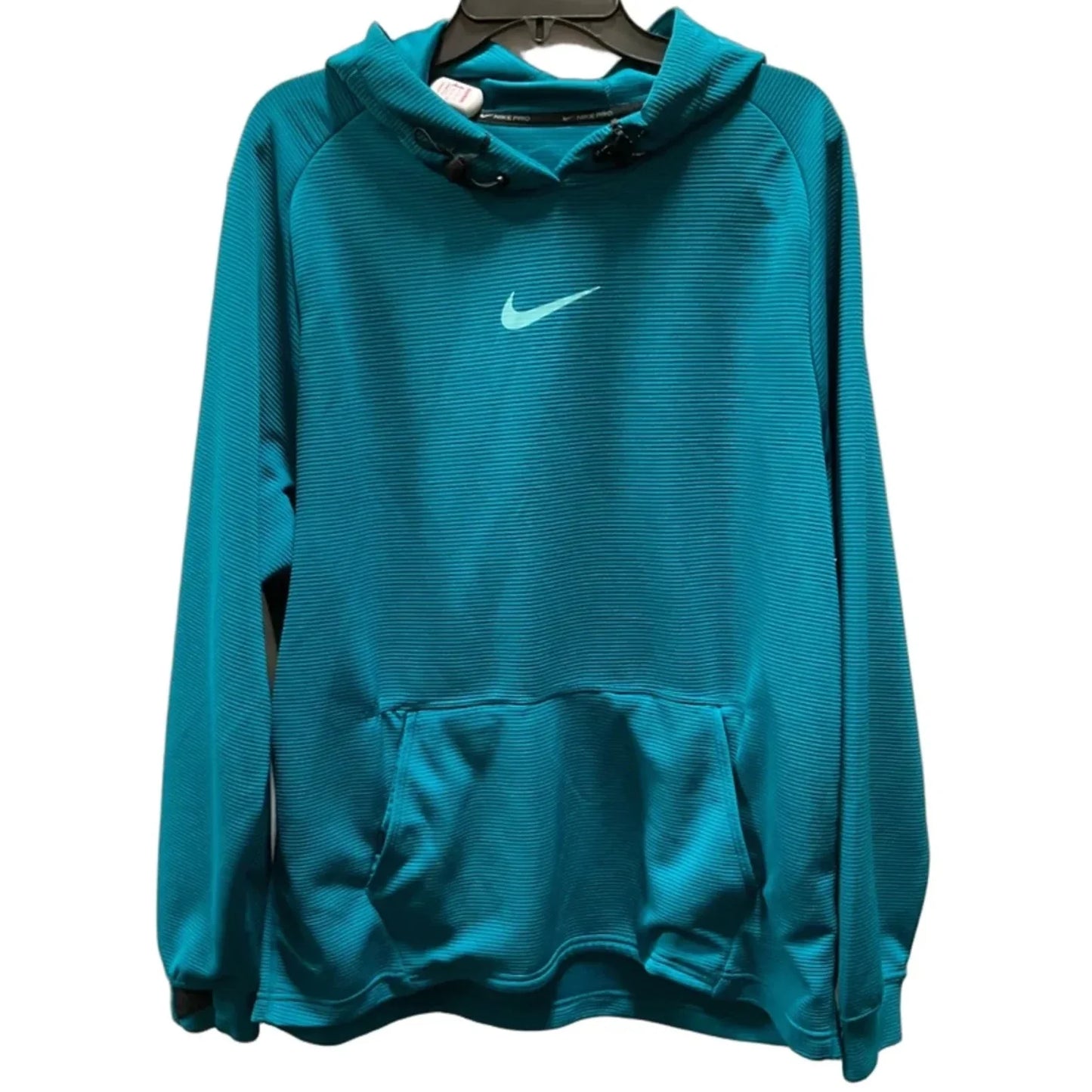 Athletic Sweatshirt Hoodie By Nike In Teal, Size: L