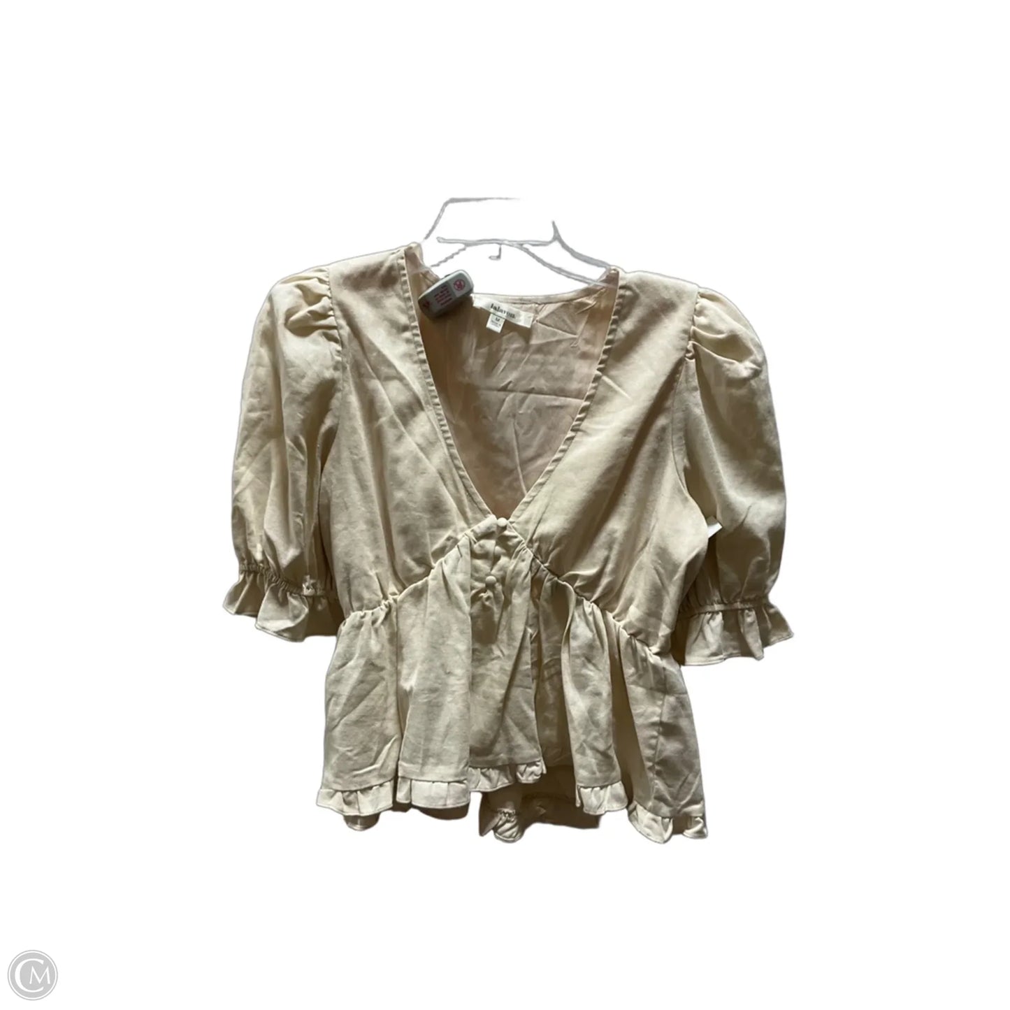 Top Short Sleeve By Cmf In Cream, Size: M