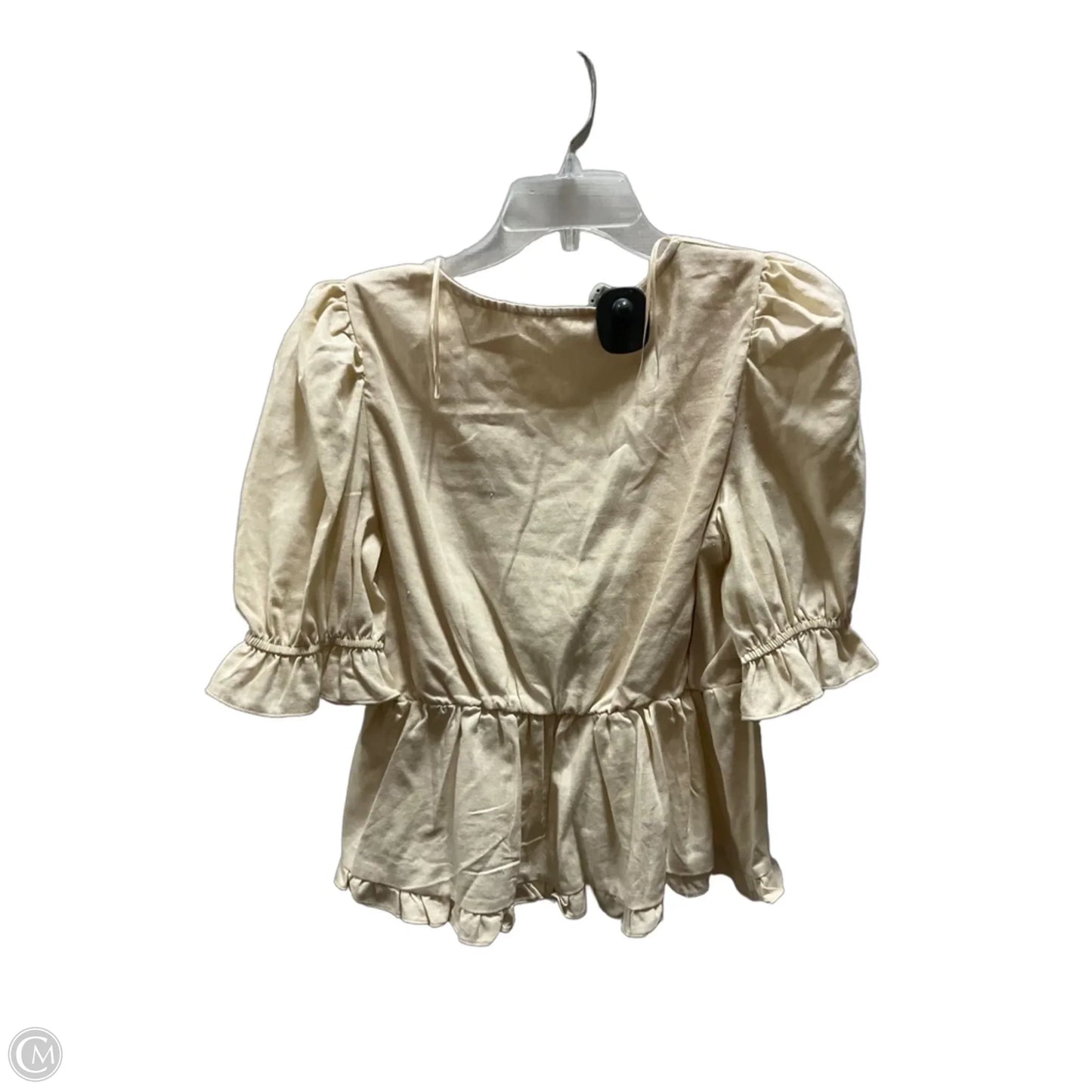 Top Short Sleeve By Cmf In Cream, Size: M