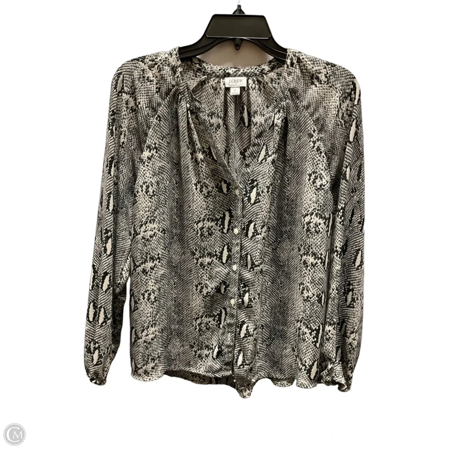 Blouse Long Sleeve By J. Crew In Snakeskin Print, Size: M