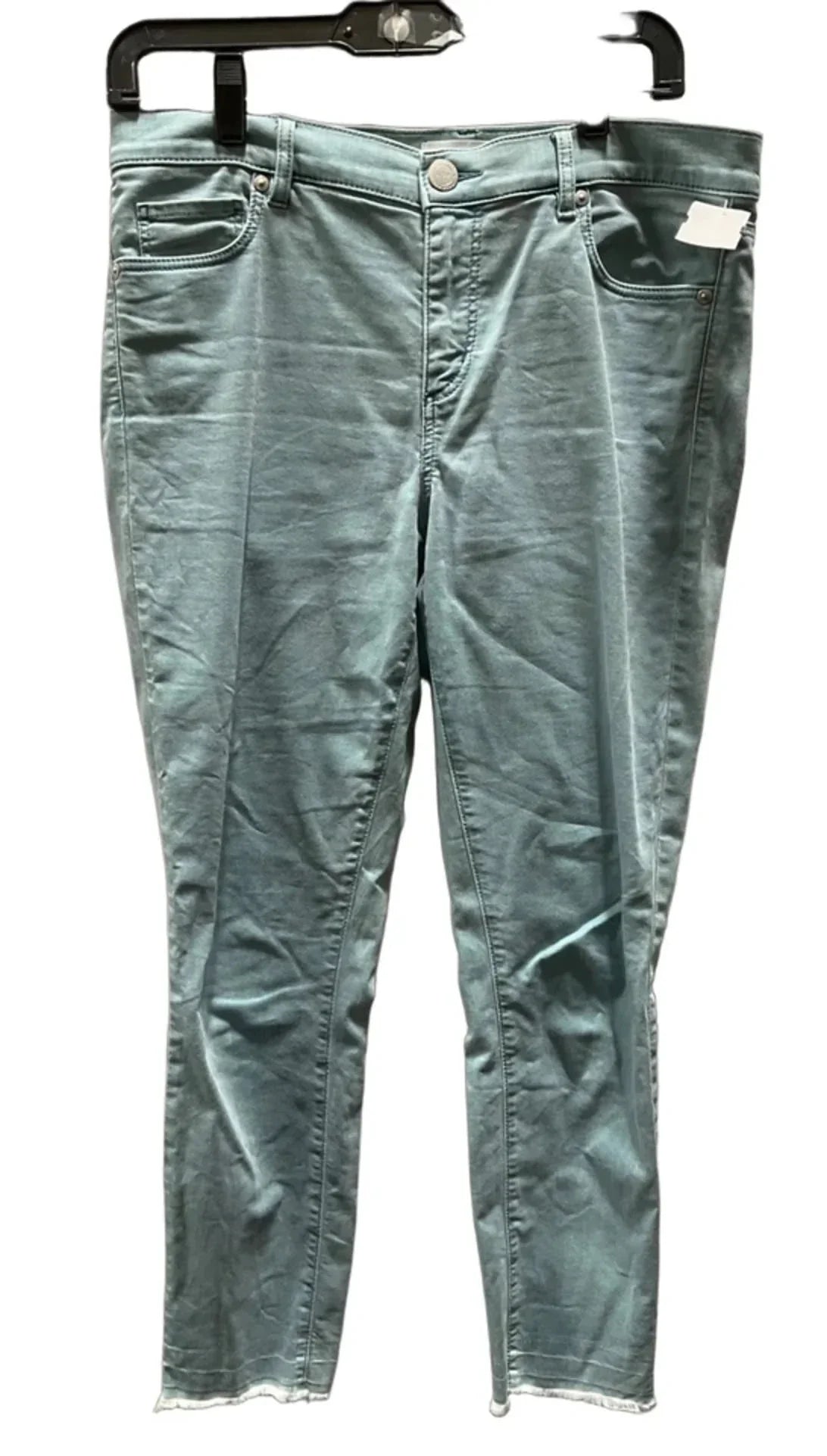 Jeans Cropped By Loft In Green Denim, Size: 6
