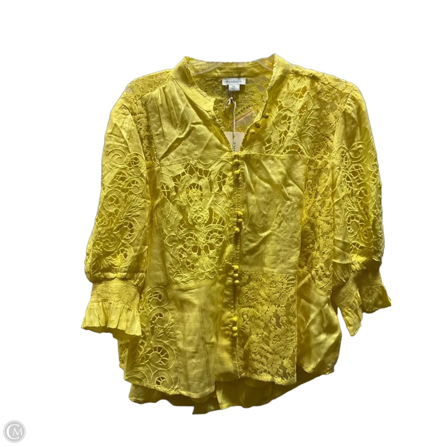 Top Short Sleeve By Sundance In Yellow, Size: Lp