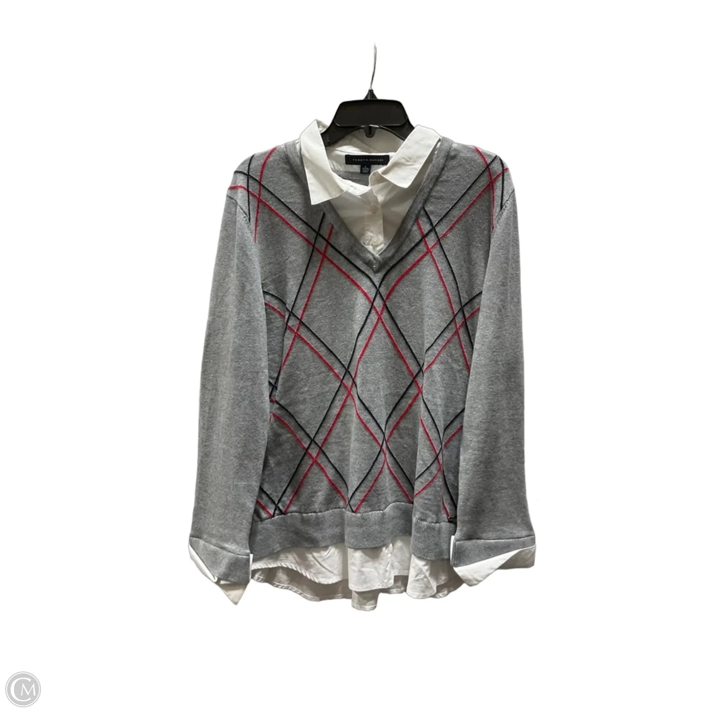 Top Long Sleeve By Tommy Hilfiger In Grey, Size: Xl