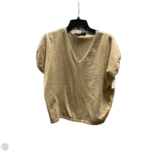 Sweater Short Sleeve By Tahari In Tan, Size: M