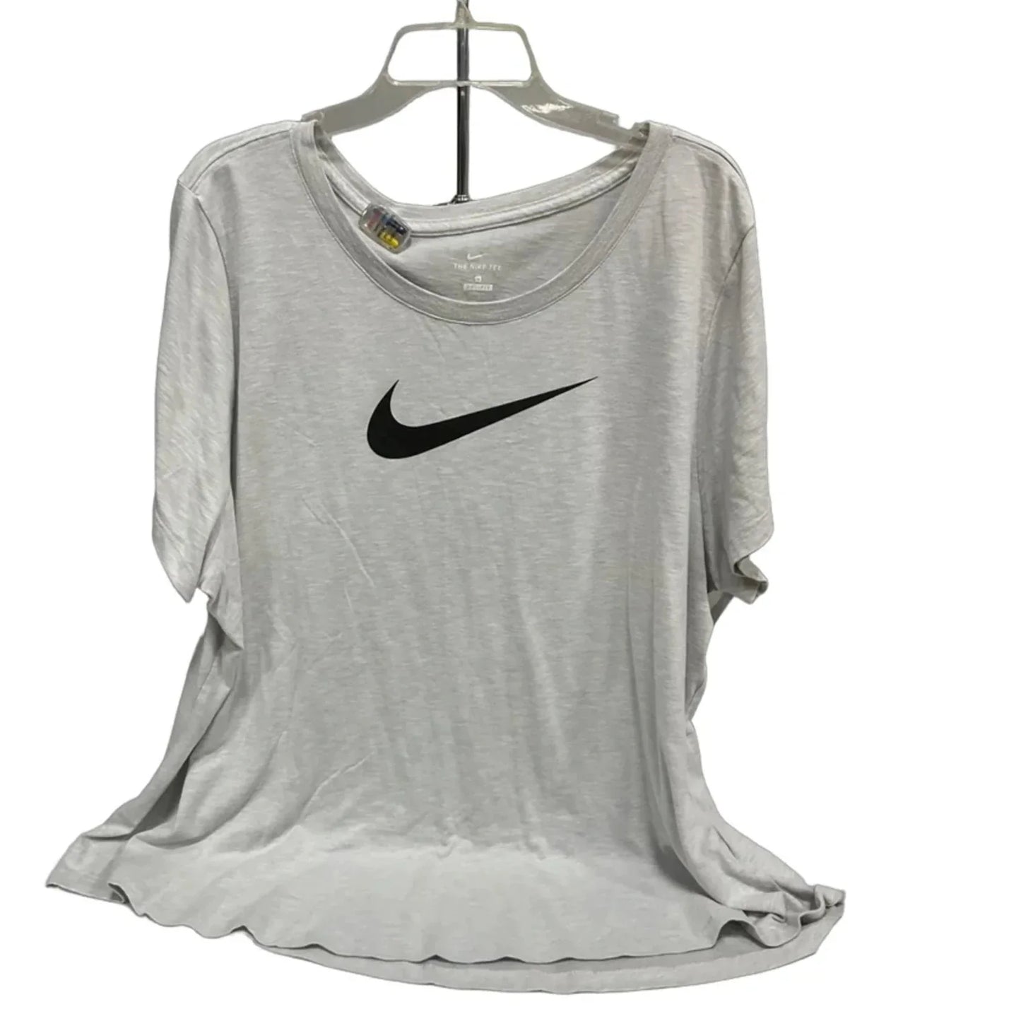 Athletic Top Short Sleeve By Nike Apparel In Grey, Size: 3x