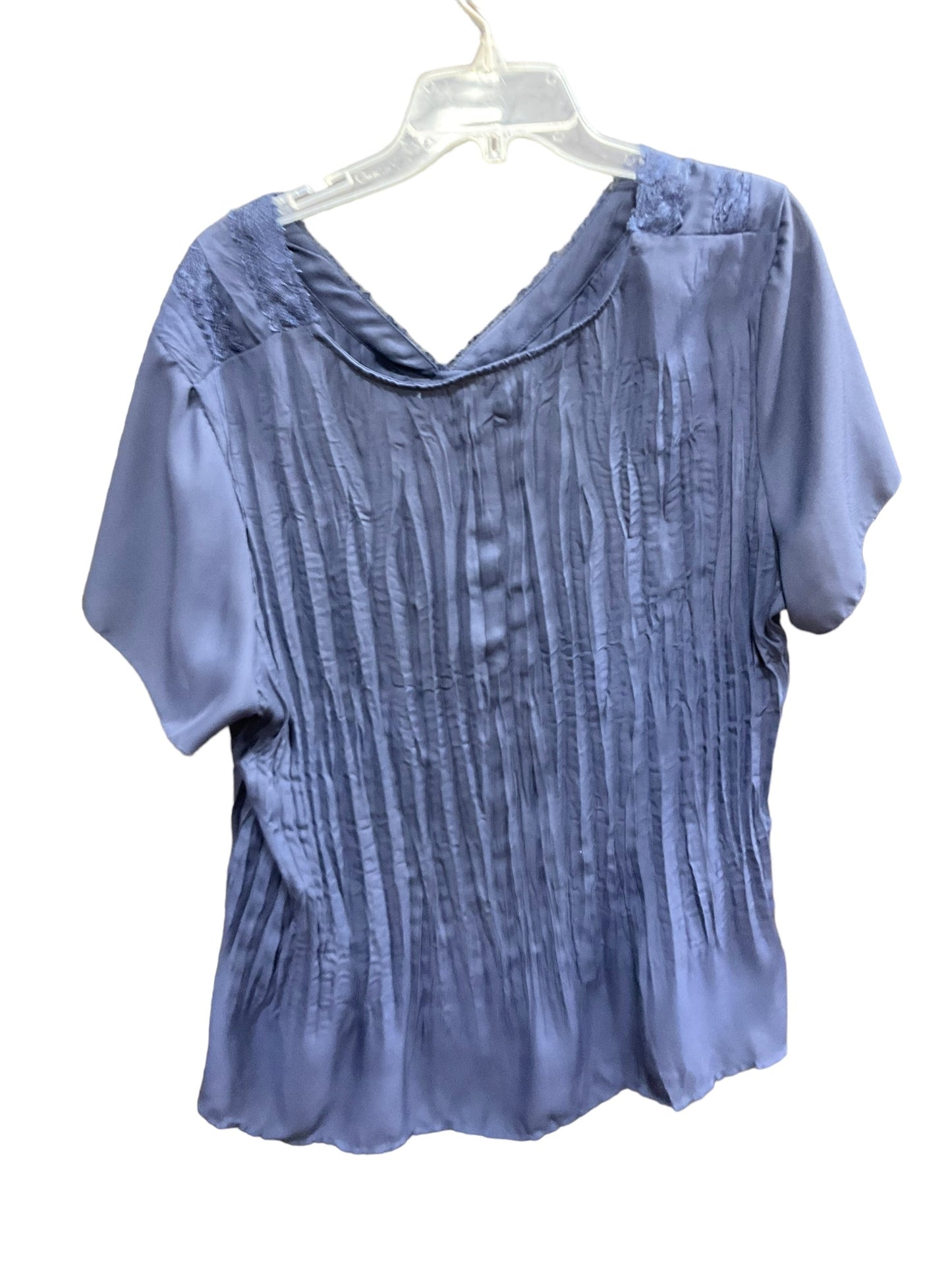 Blue Top Short Sleeve Ny Collection, Size 2x