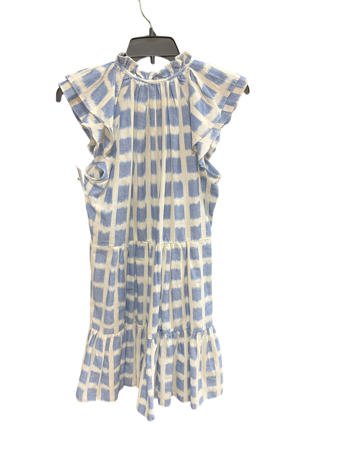 Dress Casual Midi By Veronica Beard In Blue & Cream, Size: 4