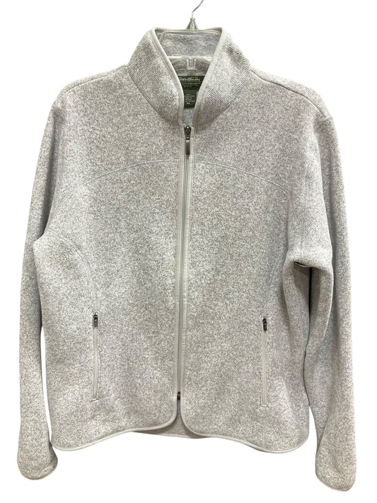 Jacket Fleece By Eddie Bauer In Grey & White, Size: Xxl