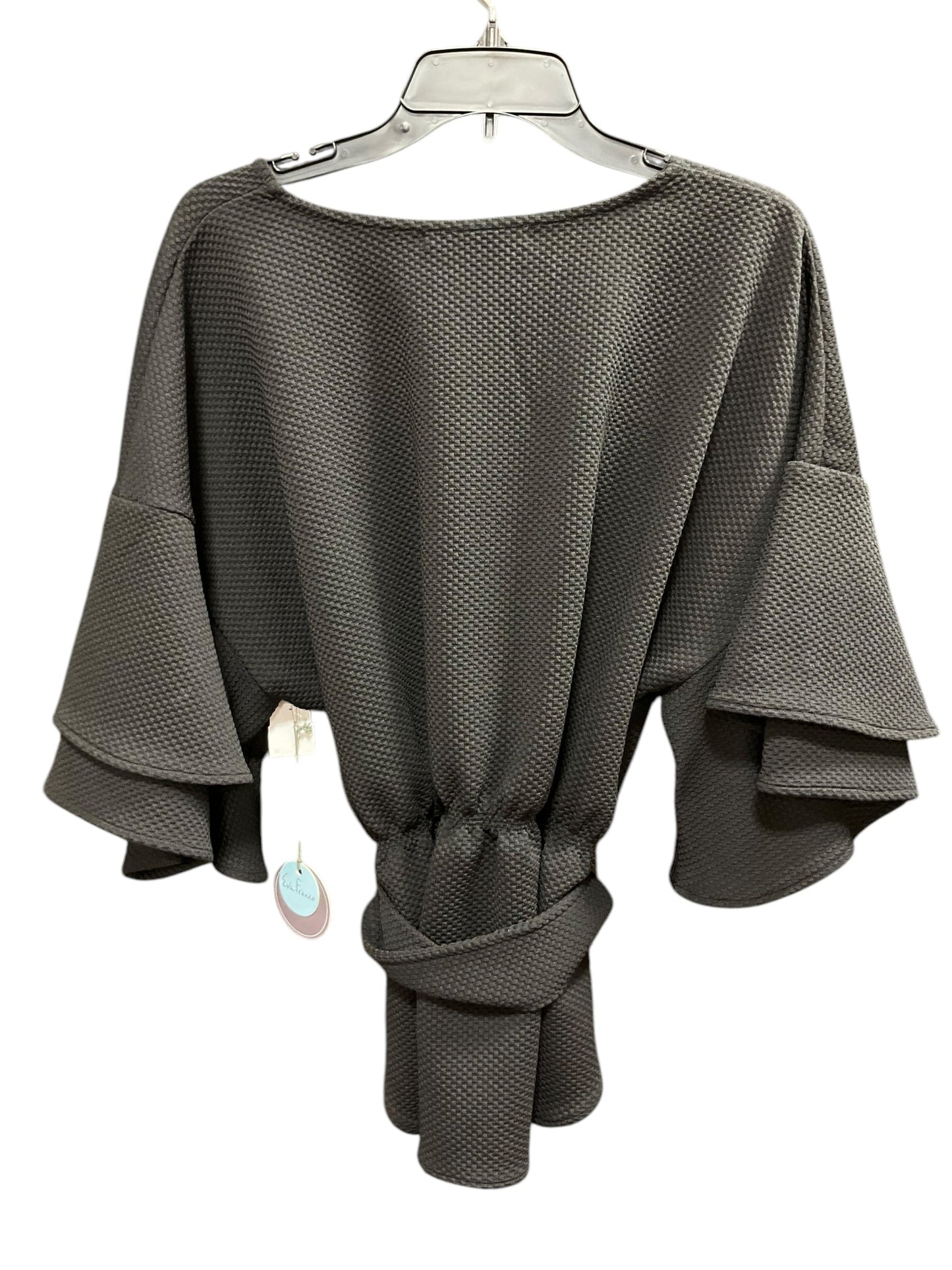 Top Short Sleeve By Eva Franco In Black, Size: L