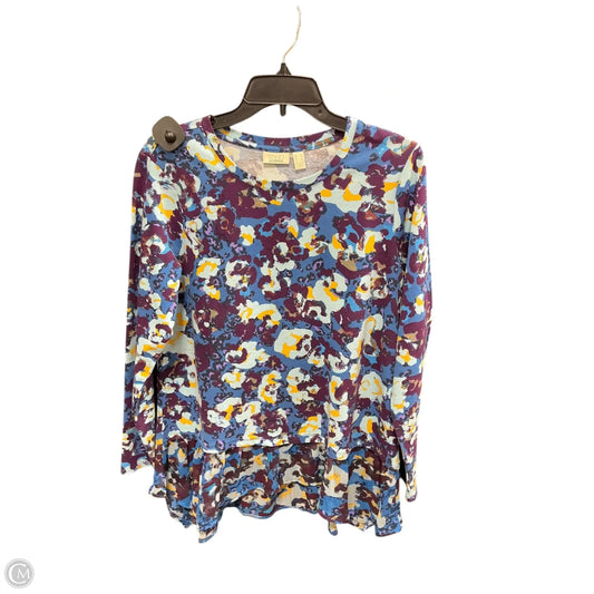 Top Long Sleeve By Logo In Blue & Purple, Size: S